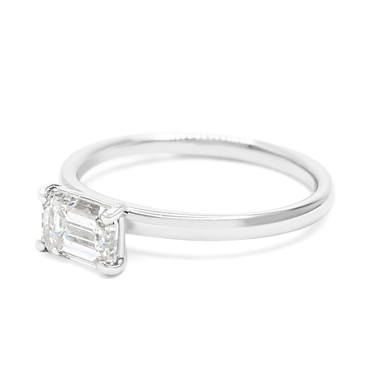 GIA Certificated Emerald Cut Diamond Ring - Platinum