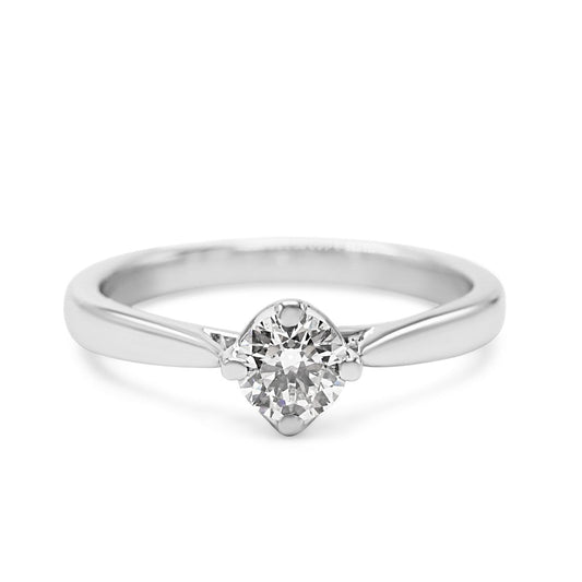 GIA Certificated Solitaire Brilliant Cut Diamond Ring - Platinum