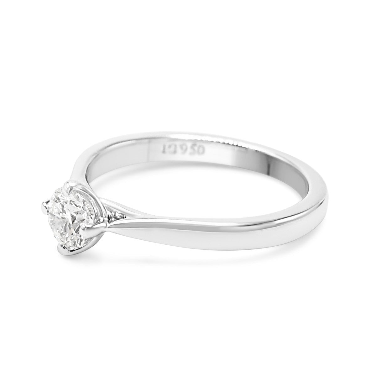 GIA Certificated Solitaire Brilliant Cut Diamond Ring - Platinum