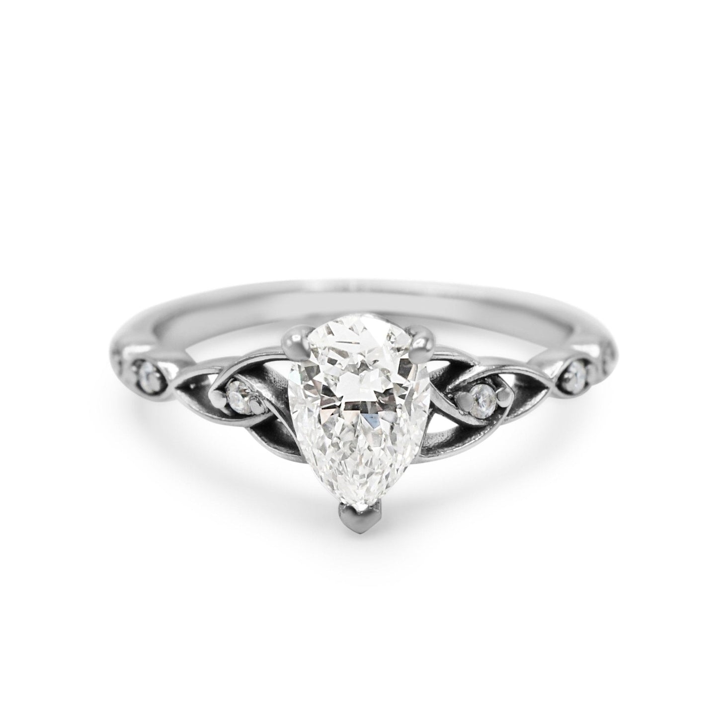 GIA Certificated Solitaire Pear Brilliant Cut Diamond Ring