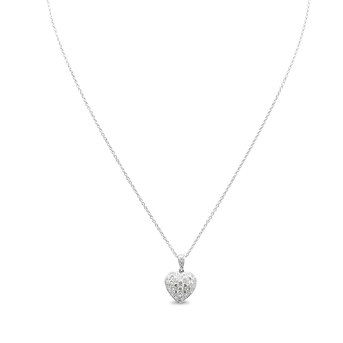 Heart Diamond 0.75ct Pendant on Chain - 18ct White Gold