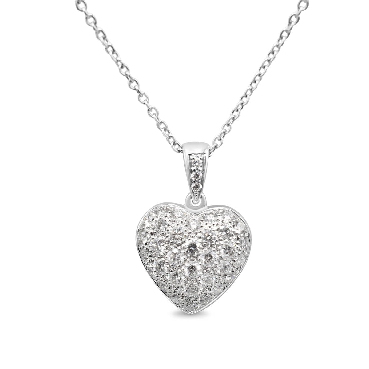 Heart Diamond 0.75ct Pendant on Chain - 18ct White Gold