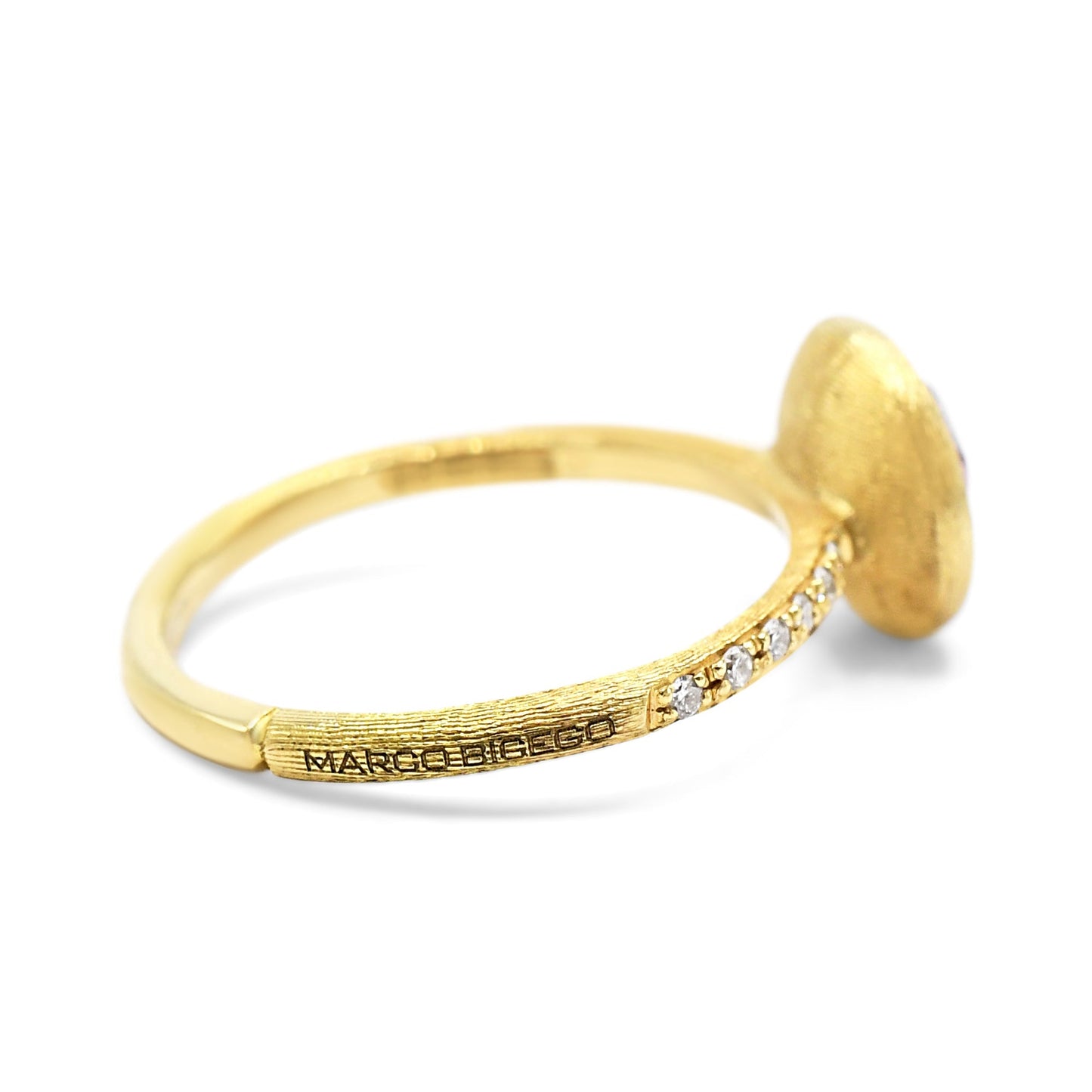 Marco Bicego Jaipur Pink Tourmaline Diamond Ring - 18ct Yellow Gold