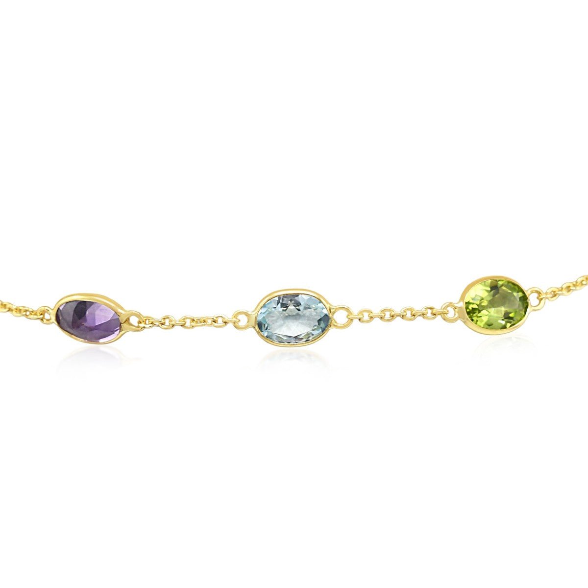 Multi Gem Set Bracelet - 18ct Yellow Gold