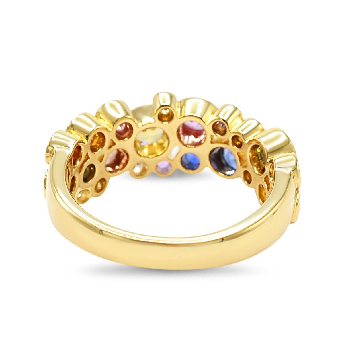 Multi Sapphire & Diamond Circles Ring - 18ct Yellow Gold