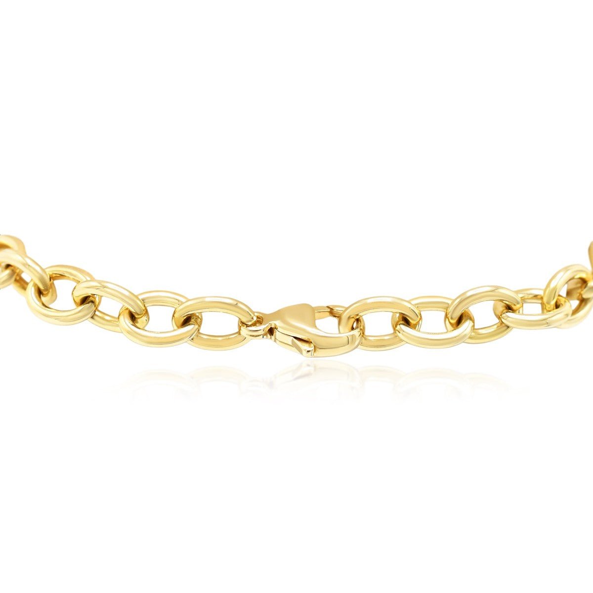 Open Oval Link Solid Bracelet - 18ct Yellow Gold