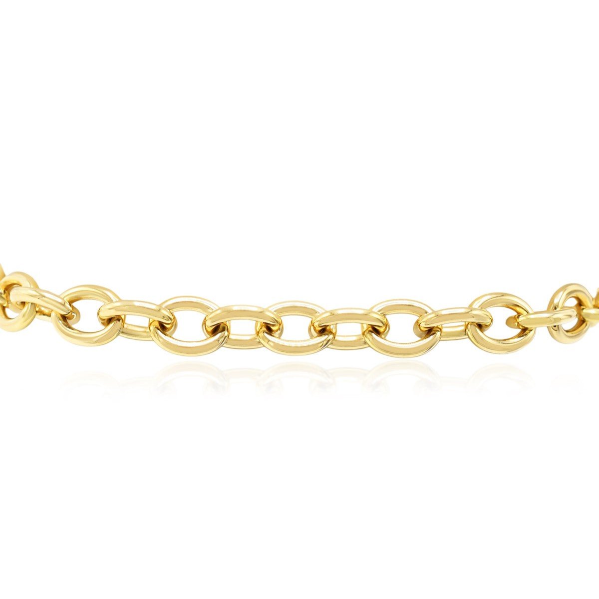 Open Oval Link Solid Bracelet - 18ct Yellow Gold