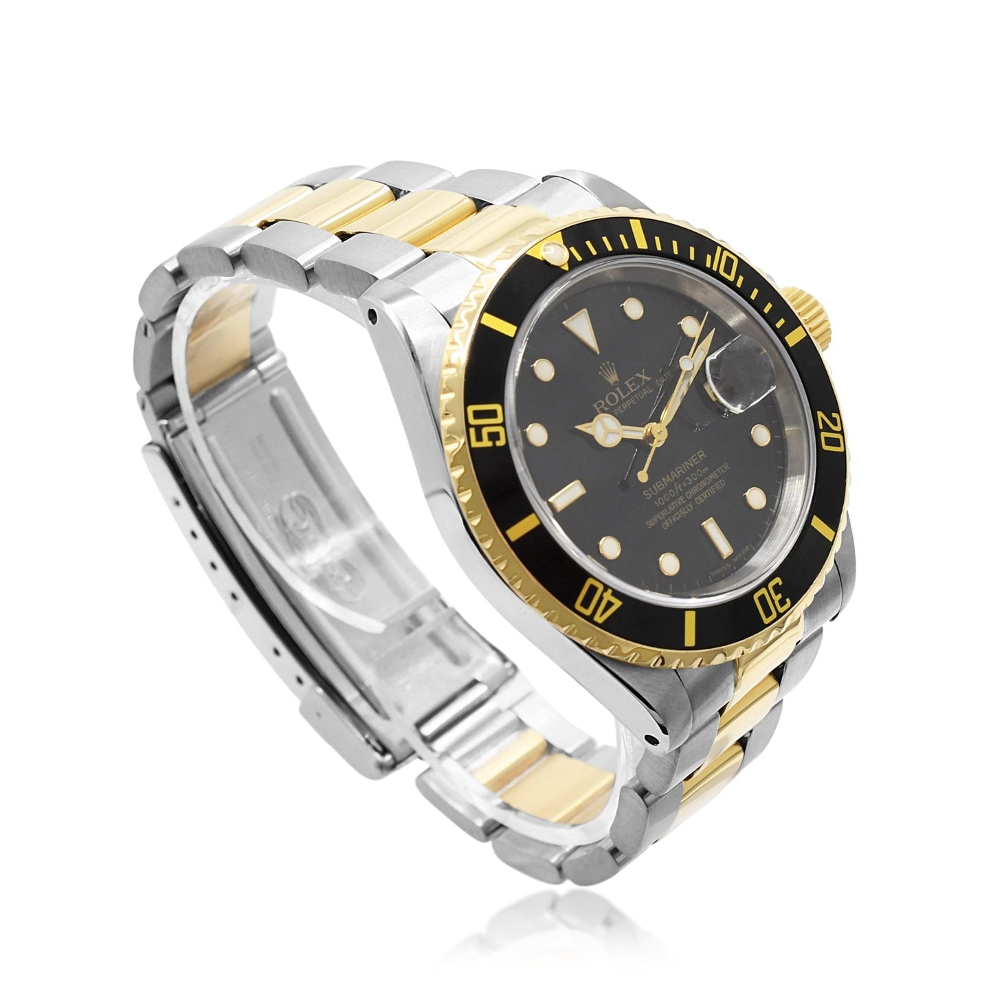 Rolex 40mm Submariner Steel & Yellow Watch Ref 16613