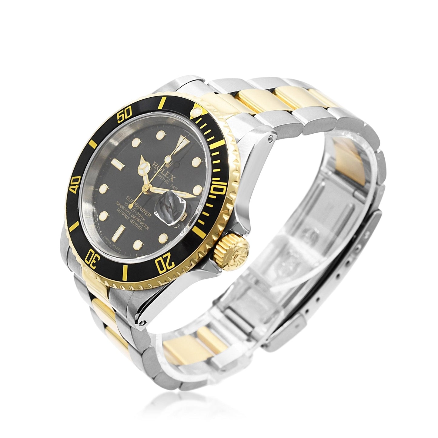 Rolex 40mm Submariner Steel & Yellow Watch Ref 16613