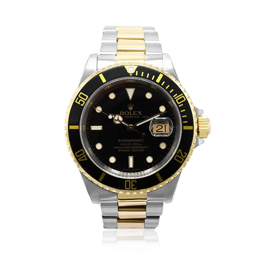 Rolex 40mm Submariner Steel & Yellow Watch Ref 16613