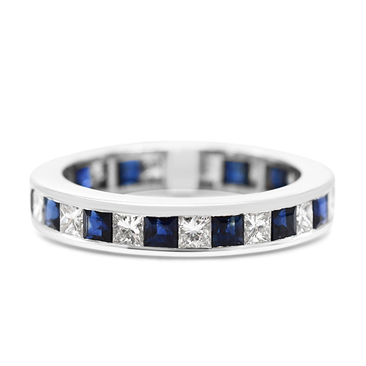 Sapphire & Diamond Full Eternity Ring - 18ct White Gold