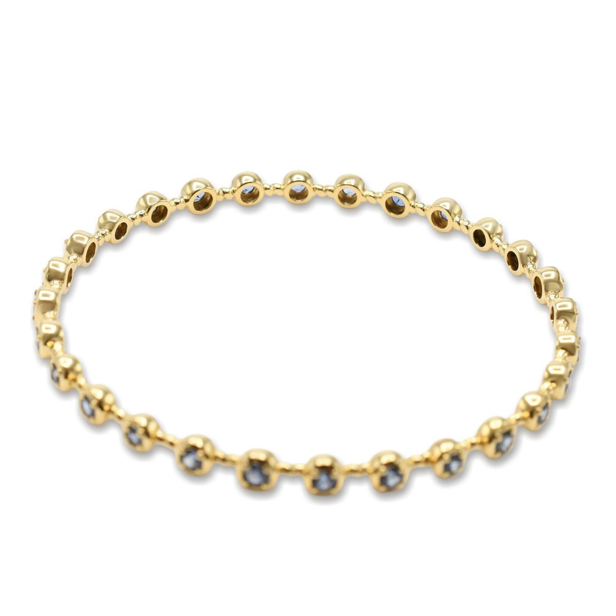 Sapphire Set Bangle - 18ct Yellow Gold