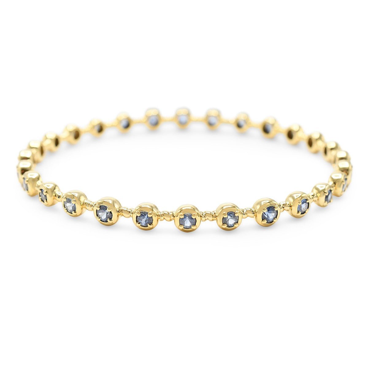 Sapphire Set Bangle - 18ct Yellow Gold