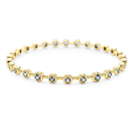 Sapphire Set Bangle - 18ct Yellow Gold