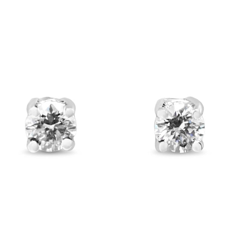 Solitaire Brilliant Cut Diamond Stud Earrings 0.44cts - Platinum