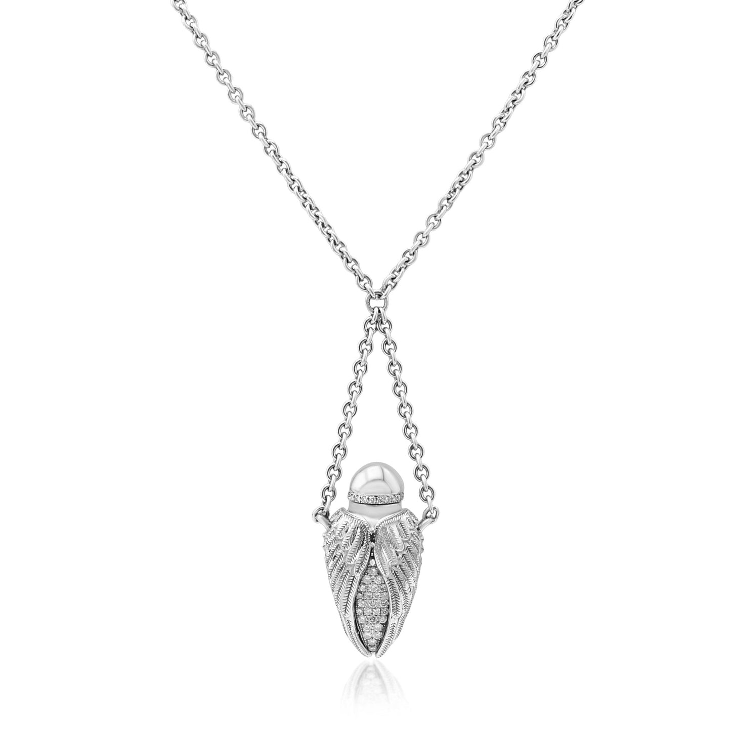 Theo Fennell Diamond Set Ampoule Pendant Necklace - 18ct White Gold
