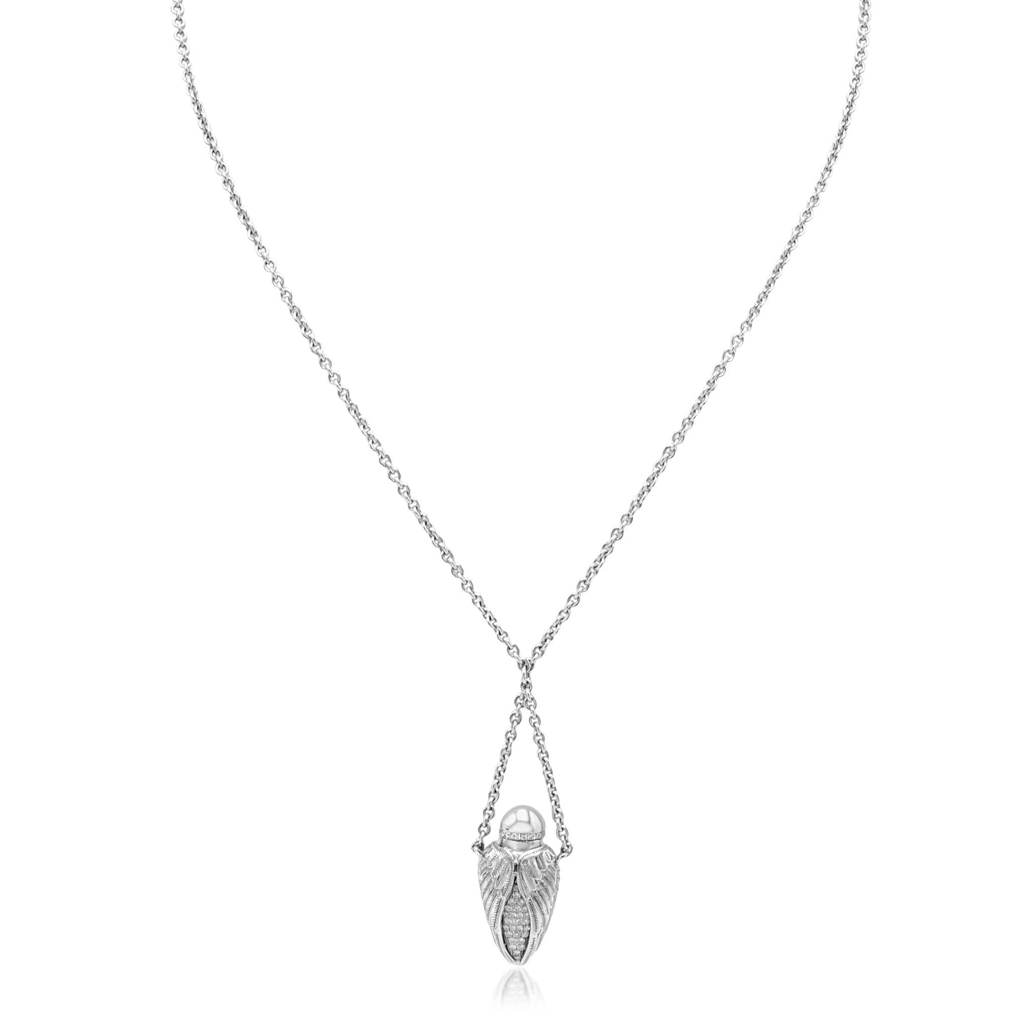 Theo Fennell Diamond Set Ampoule Pendant Necklace - 18ct White Gold