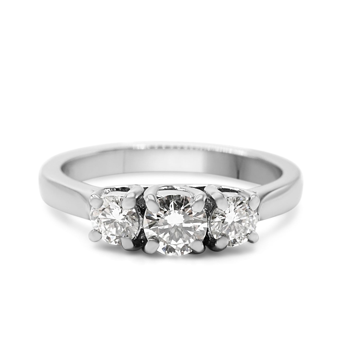 Three Stone Brilliant Cut Diamond Ring - Platinum