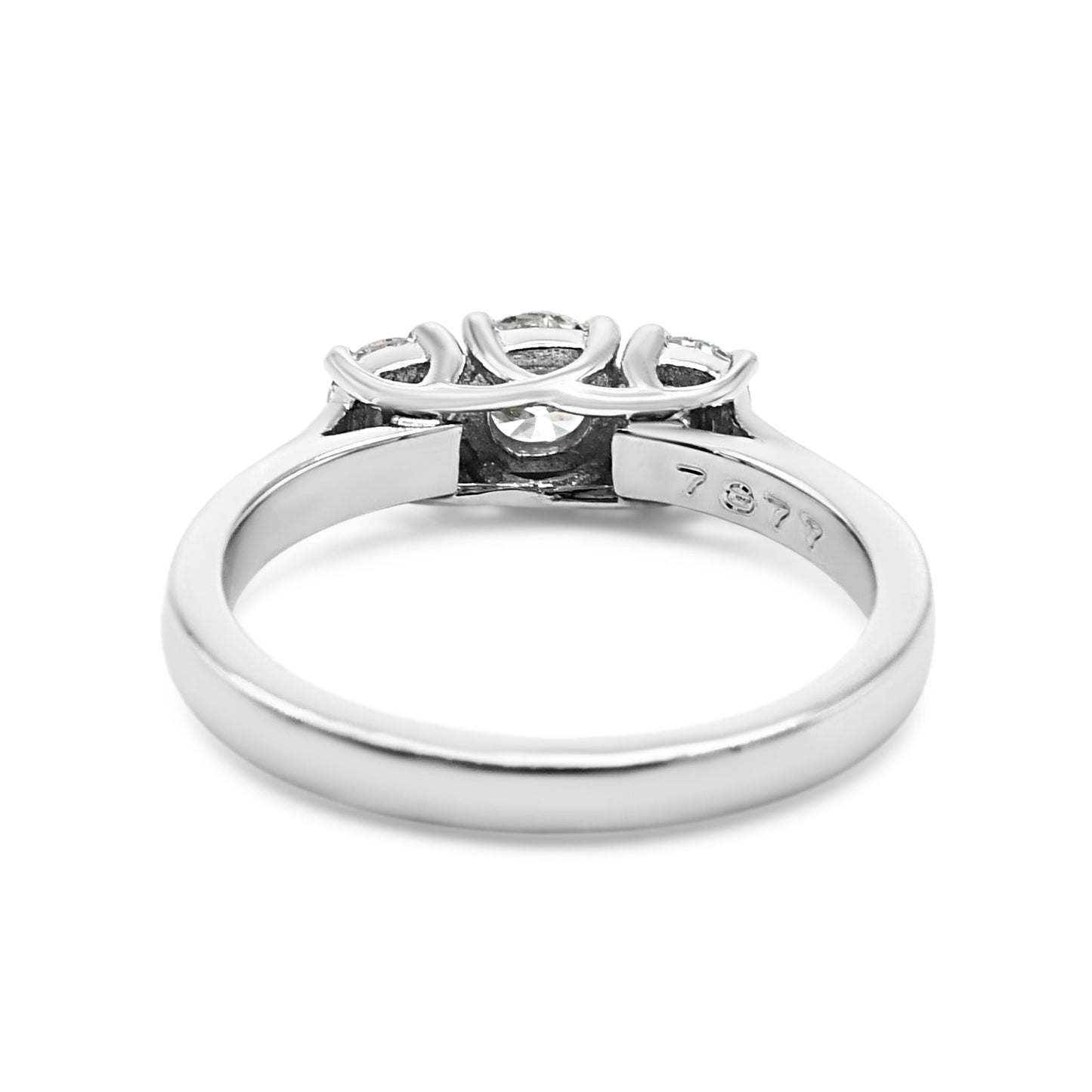 Three Stone Brilliant Cut Diamond Ring - Platinum