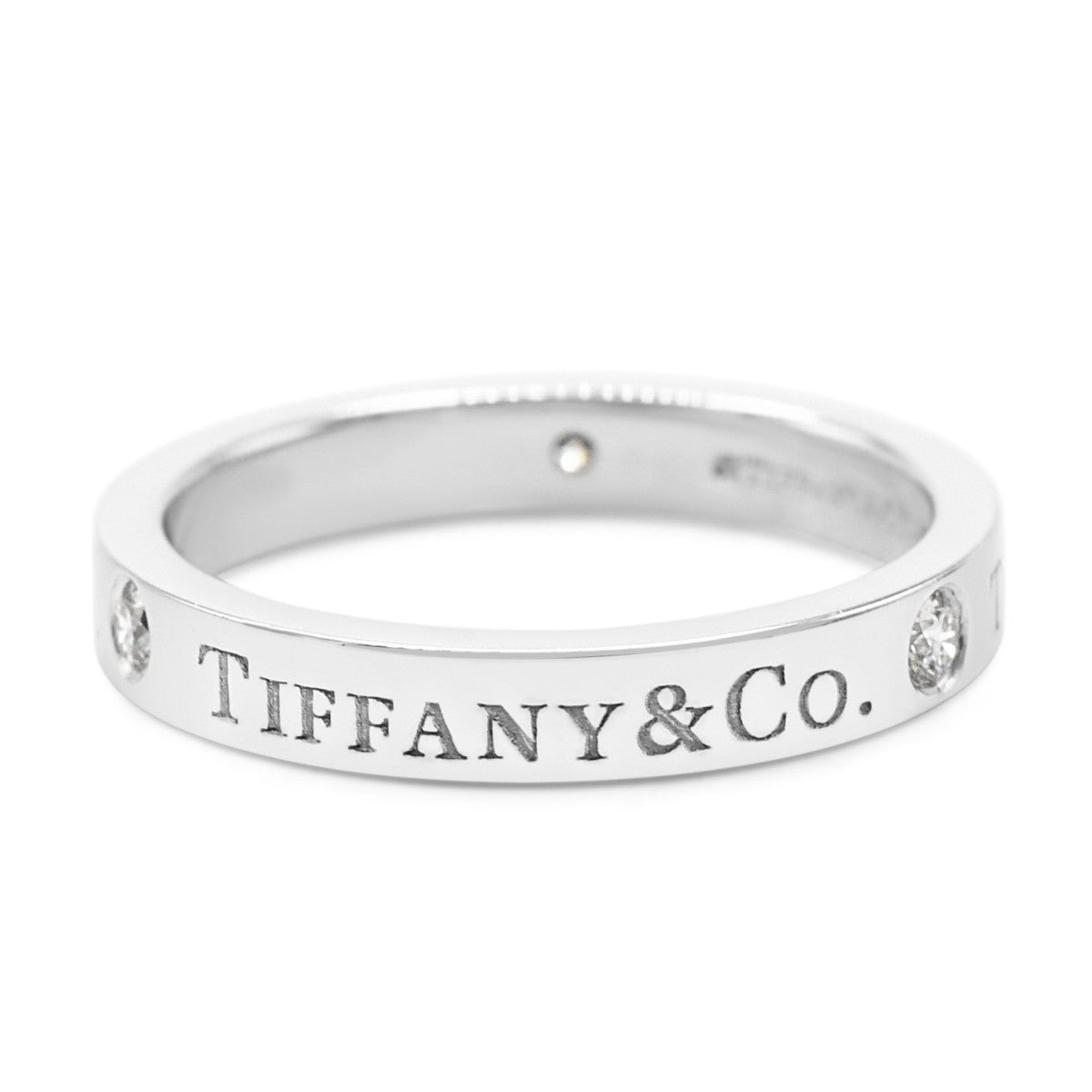 Tiffany 3 Stone Brilliant Cut Diamond 3mm Wedding Band