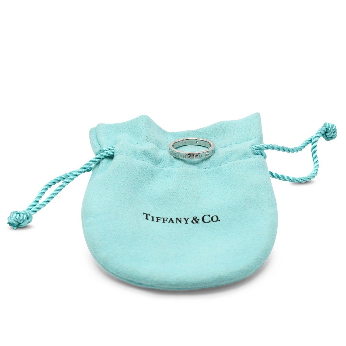 Tiffany 3 Stone Brilliant Cut Diamond 3mm Wedding Band