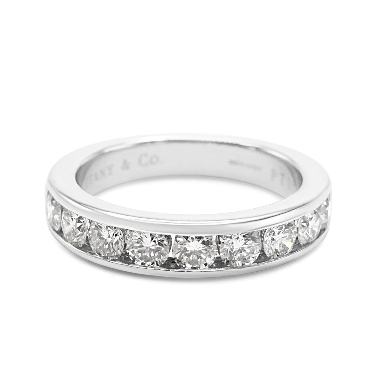 Tiffany Brilliant Cut Diamond Half Eternity Ring 3.9mm - Platinum