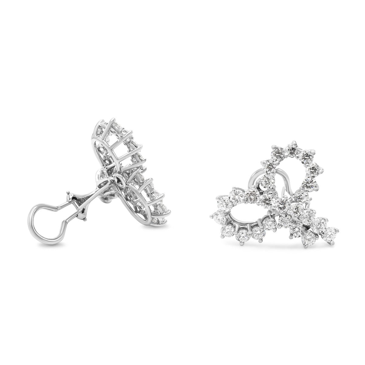Tiffany Brilliant Cut Diamond Ribbon Design Earrings
