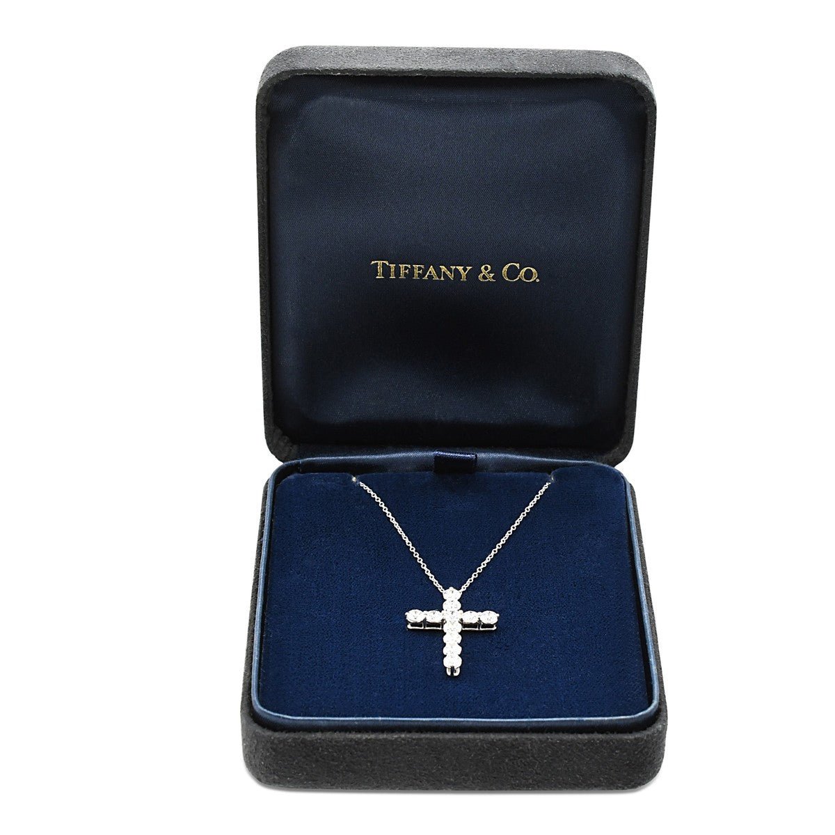 Tiffany Diamond Cross Pendant Necklace - Platinum