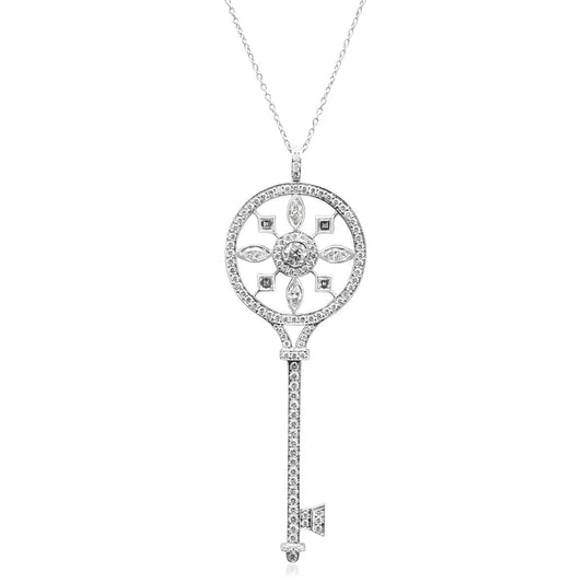 Tiffany Diamond Kaleidoscope Key Pendant Necklace
