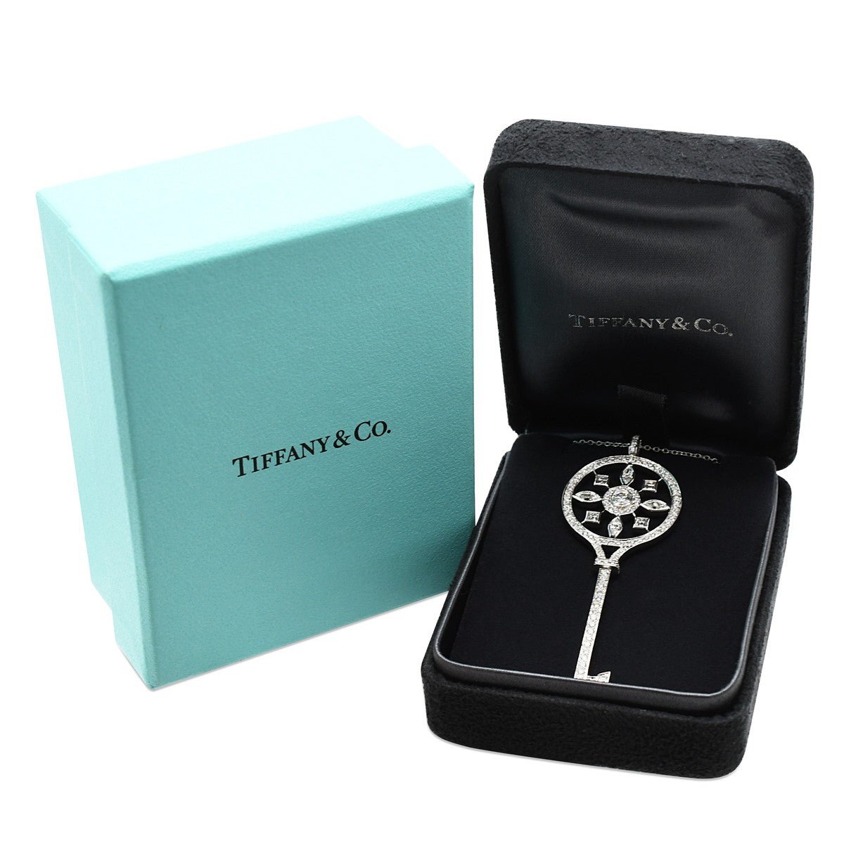 Tiffany Diamond Kaleidoscope Key Pendant Necklace
