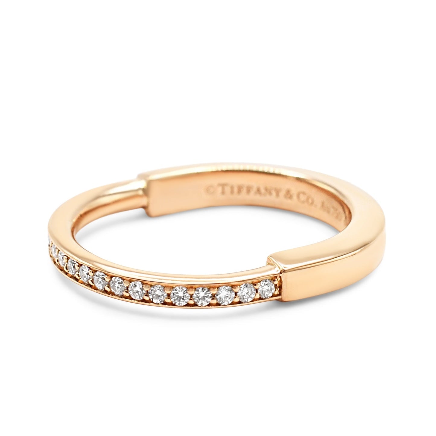 Tiffany Diamond Lock Ring In Rose