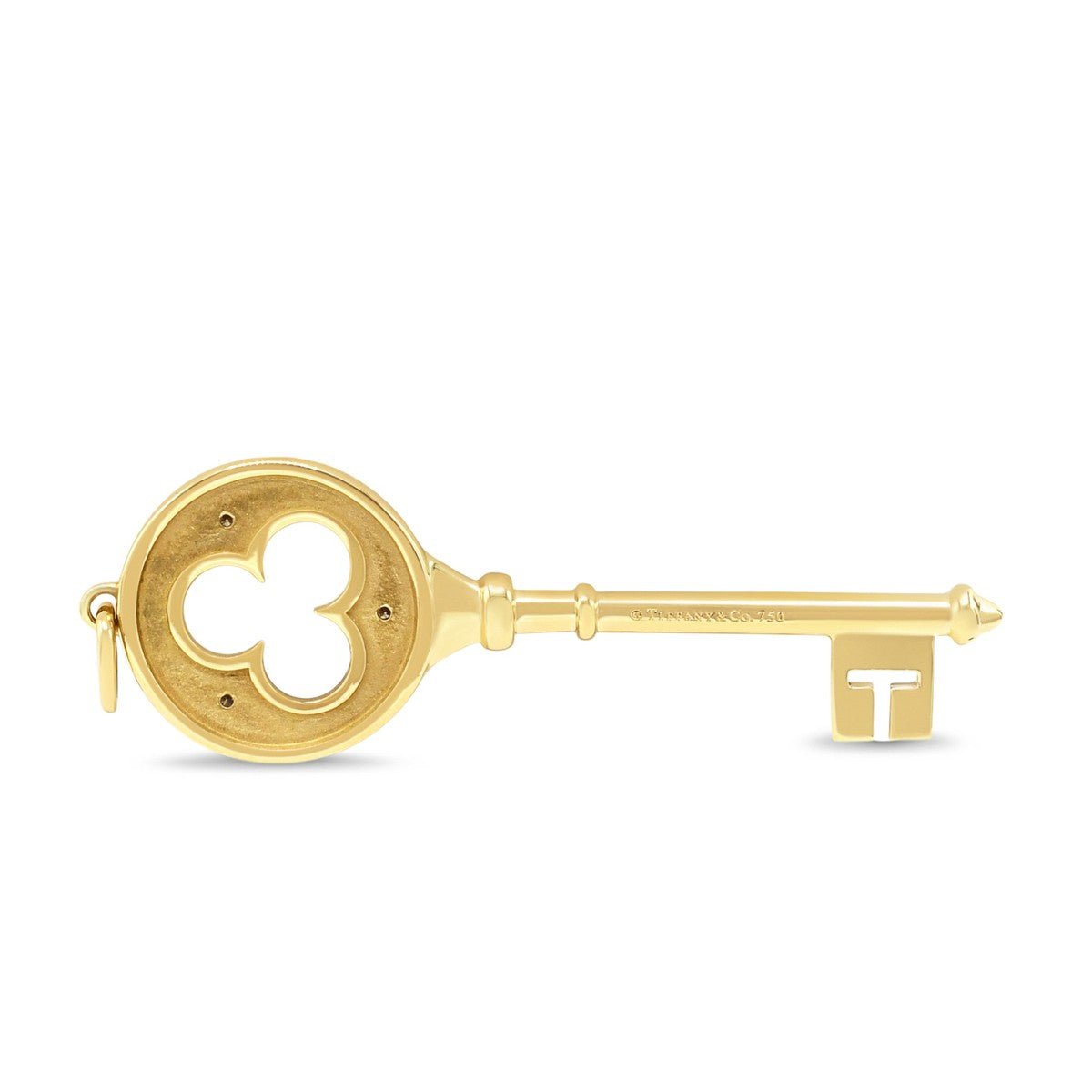 Tiffany Diamond Set Clover Key Pendant In Yellow