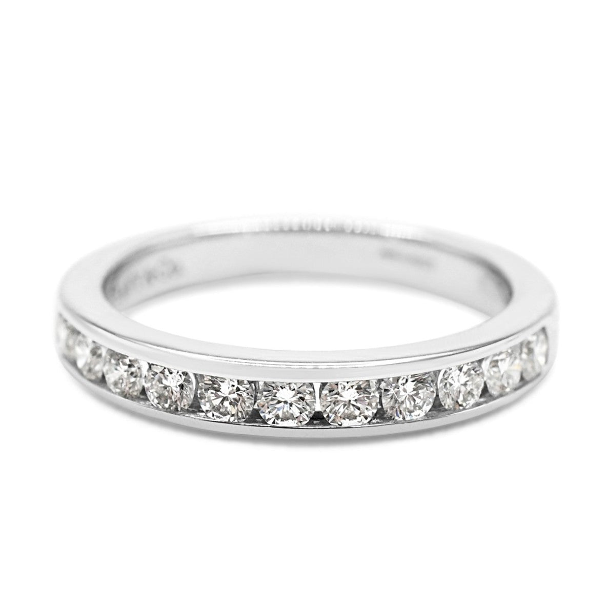 Tiffany Half-circle of Diamonds, 3mm Ring - Platinum