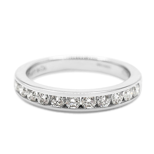 Tiffany Half-circle of Diamonds, 3mm Ring - Platinum