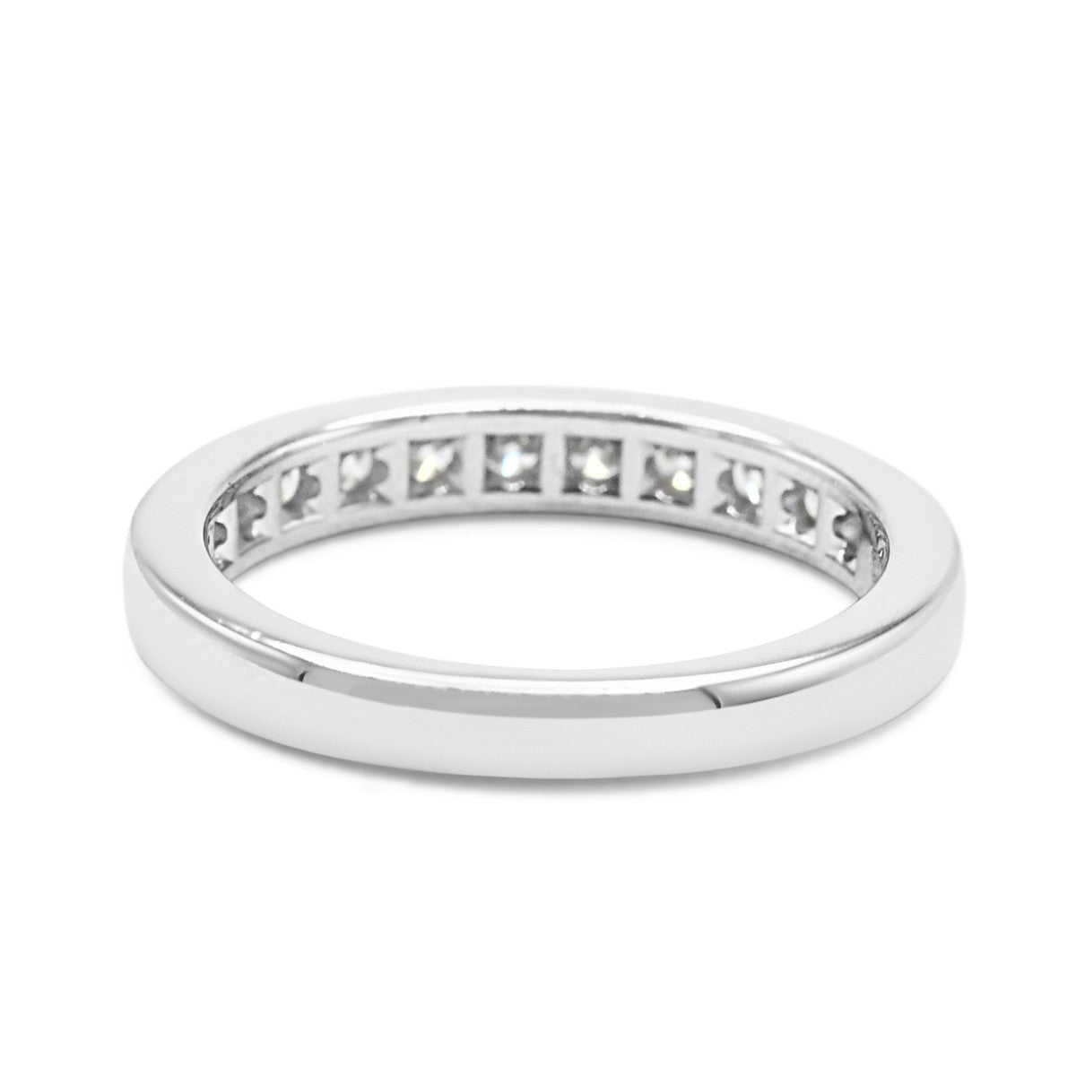 Tiffany Half-circle of Diamonds, 3mm Ring - Platinum
