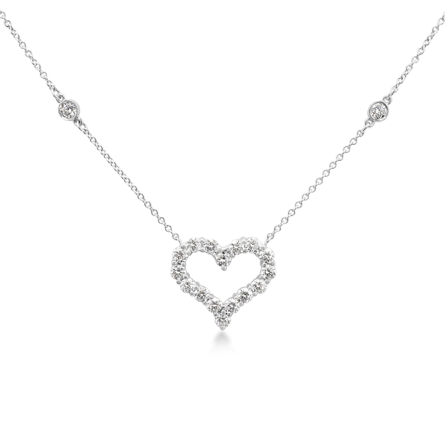 Tiffany Hearts Diamond Pendant To A Diamond 16" Necklace