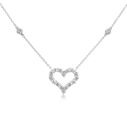 Tiffany Hearts Diamond Pendant To A Diamond 16" Necklace