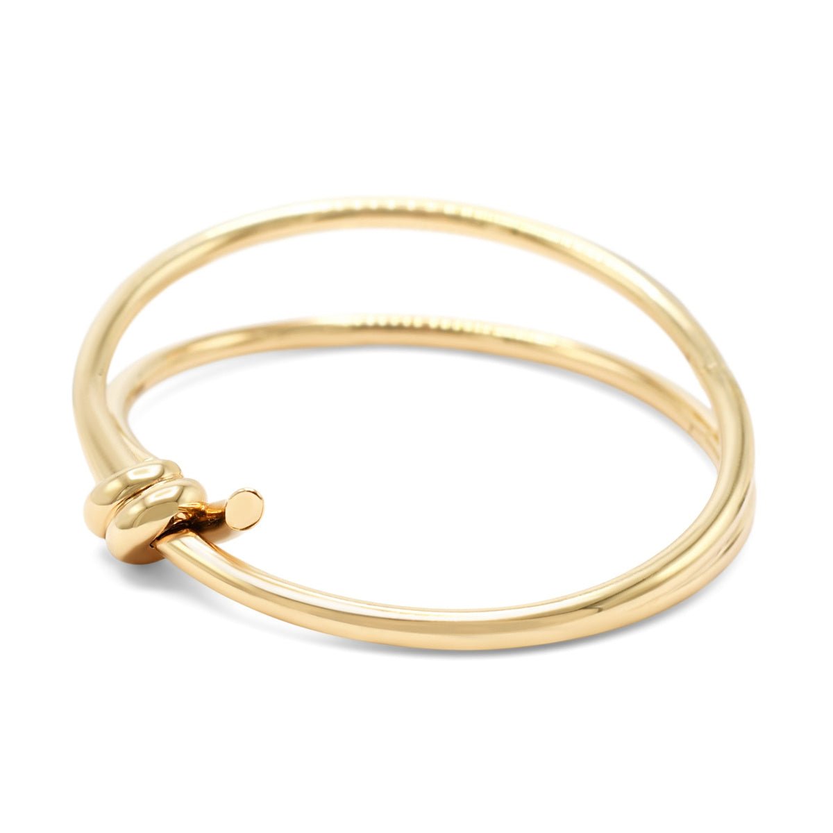 Tiffany Knot Double Row Hinged Bangle - 18ct Rose Gold