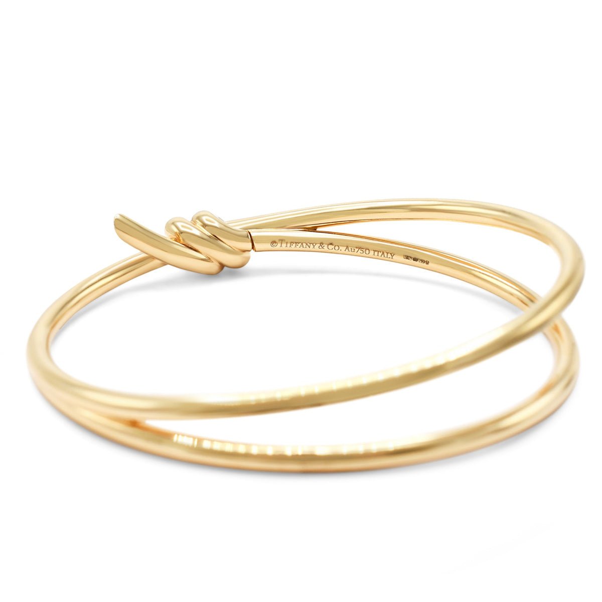Tiffany Knot Double Row Hinged Bangle - 18ct Rose Gold
