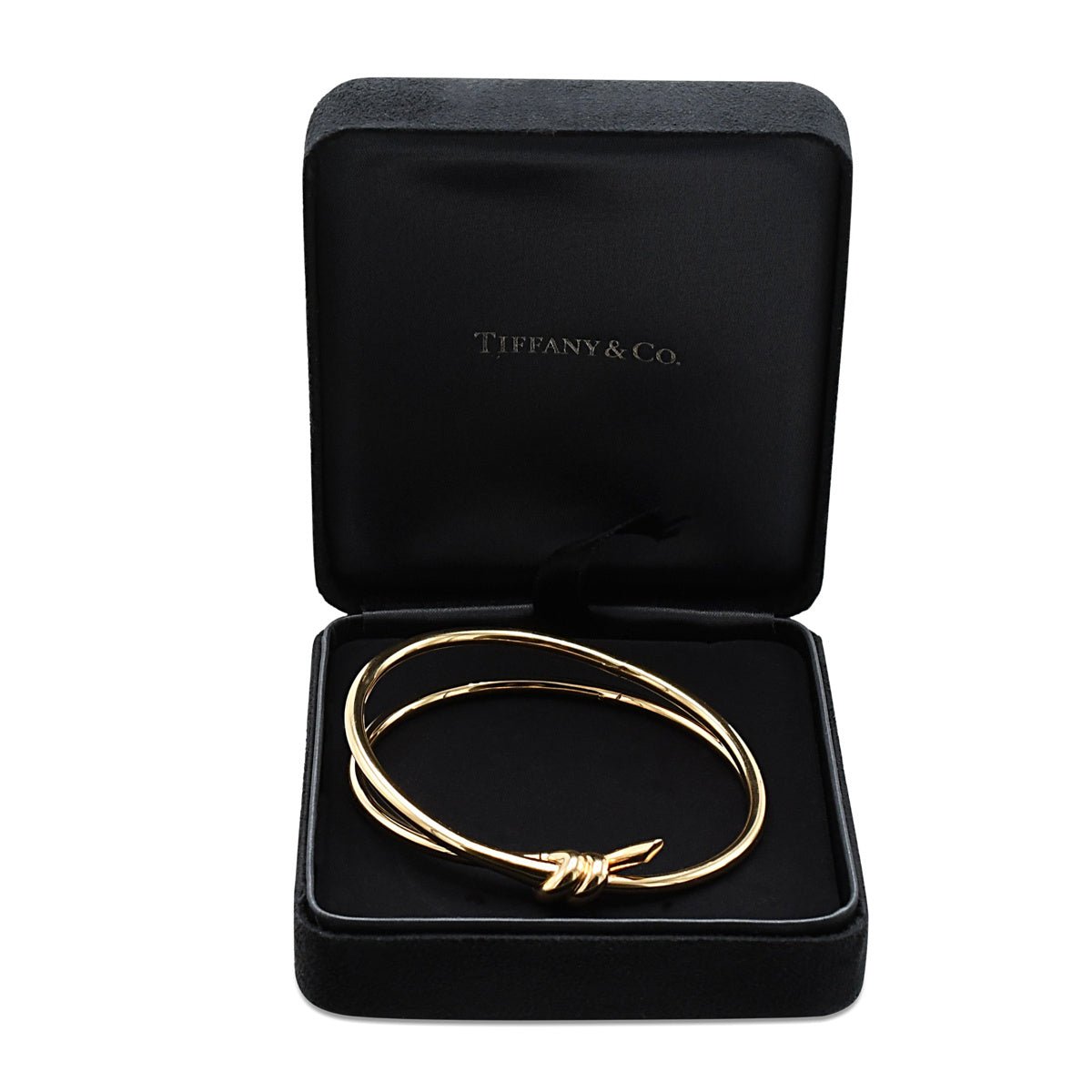 Tiffany Knot Double Row Hinged Bangle - 18ct Rose Gold