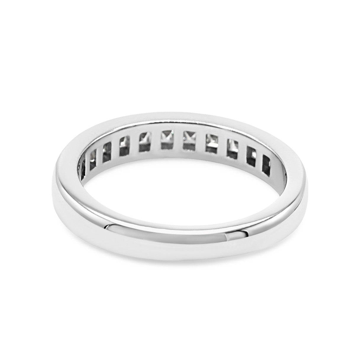 Tiffany Square Emerald Cut Diamond Half Eternity Ring - Platinum
