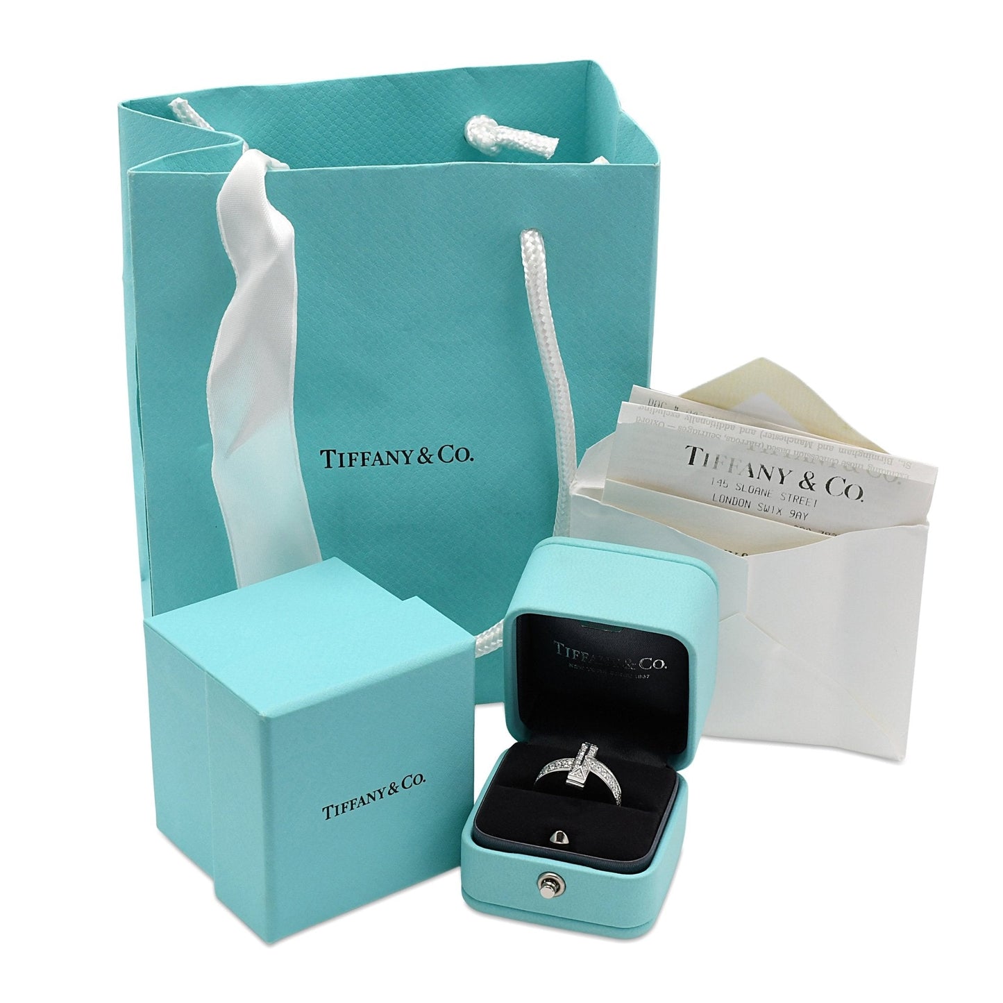 Tiffany T T1 Ring With Diamonds 18ct White Gold