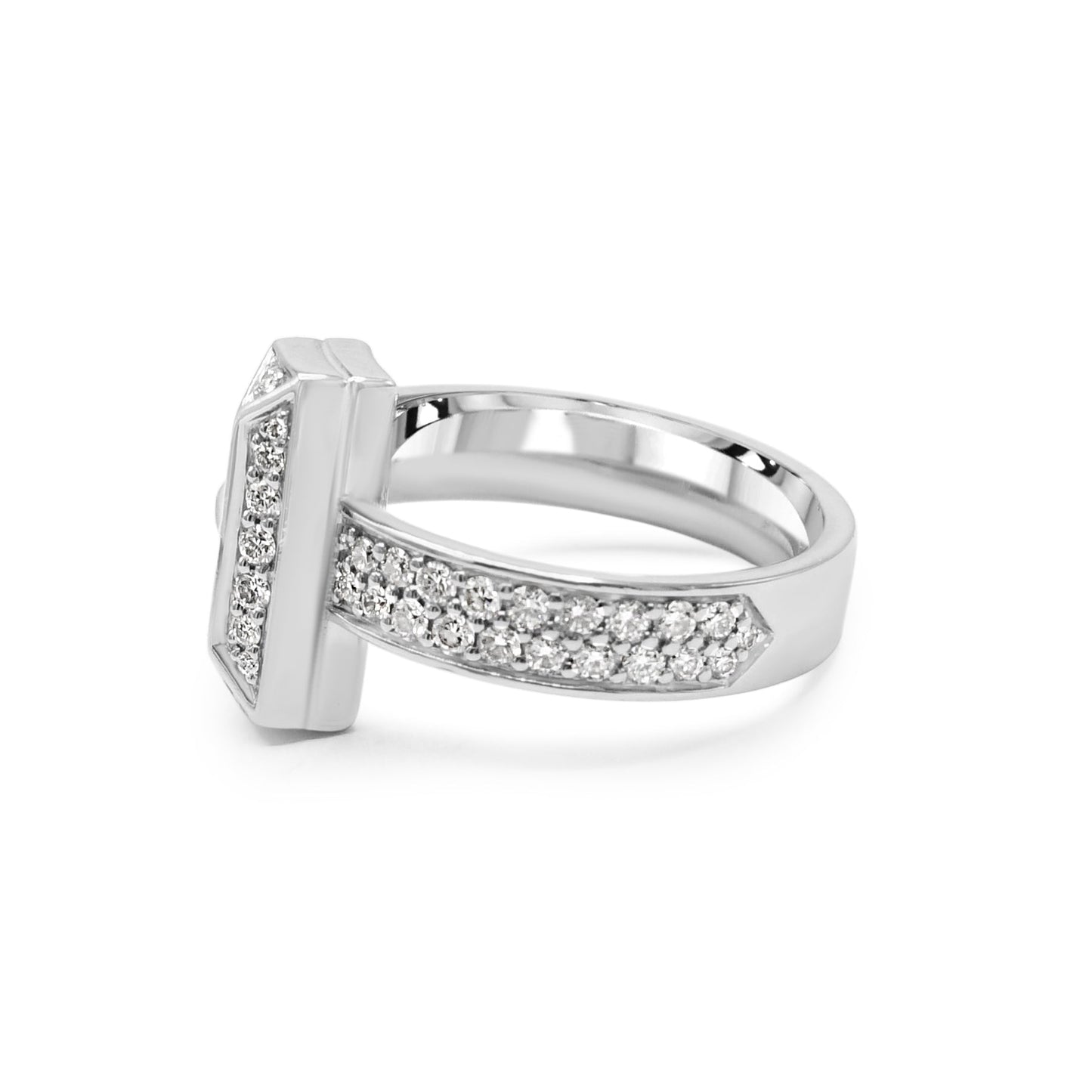 Tiffany T T1 Ring With Diamonds 18ct White Gold