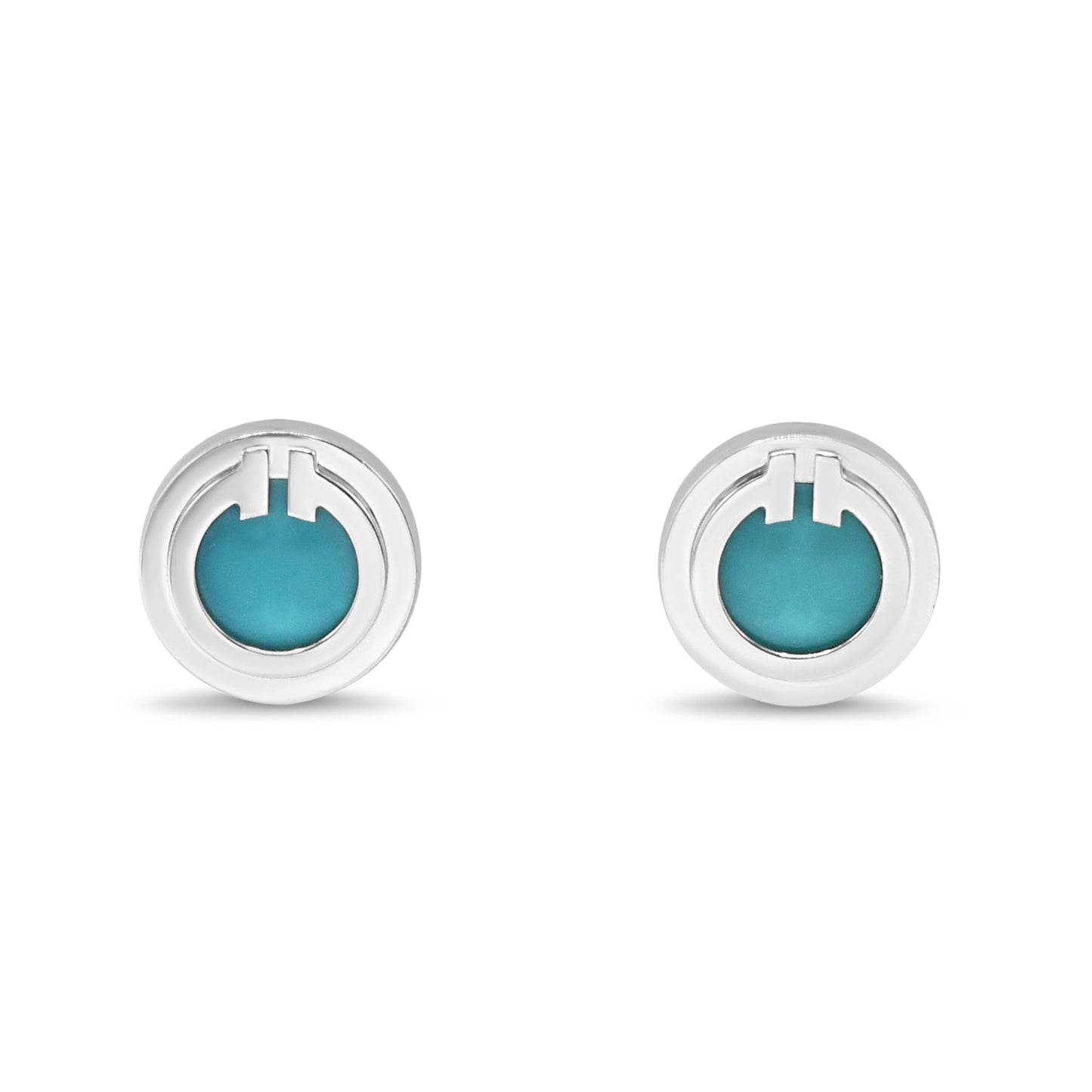 Tiffany T Turquoise Circle Earrings, Turquoise - 18ct White Gold