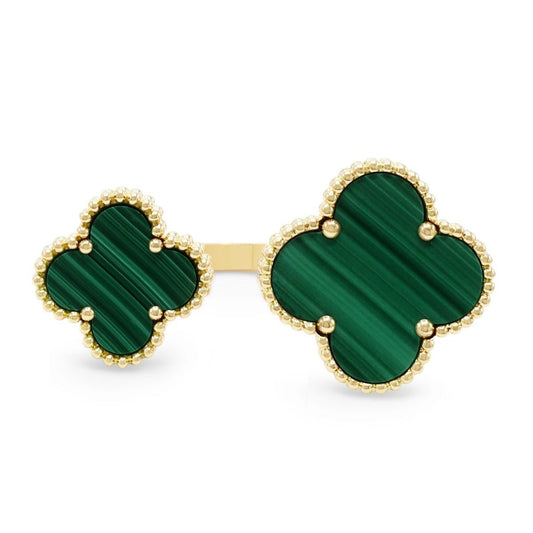 Van Cleef & Arpels Magic Alhambra Malachite Between The Finger Ring - 18ct Yellow Gold