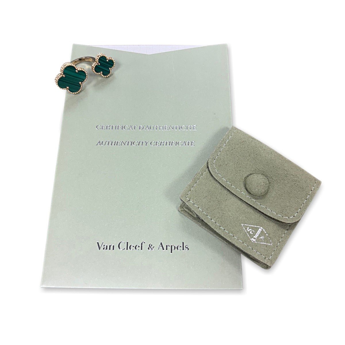 Van Cleef & Arpels Magic Alhambra Malachite Between The Finger Ring - 18ct Yellow Gold